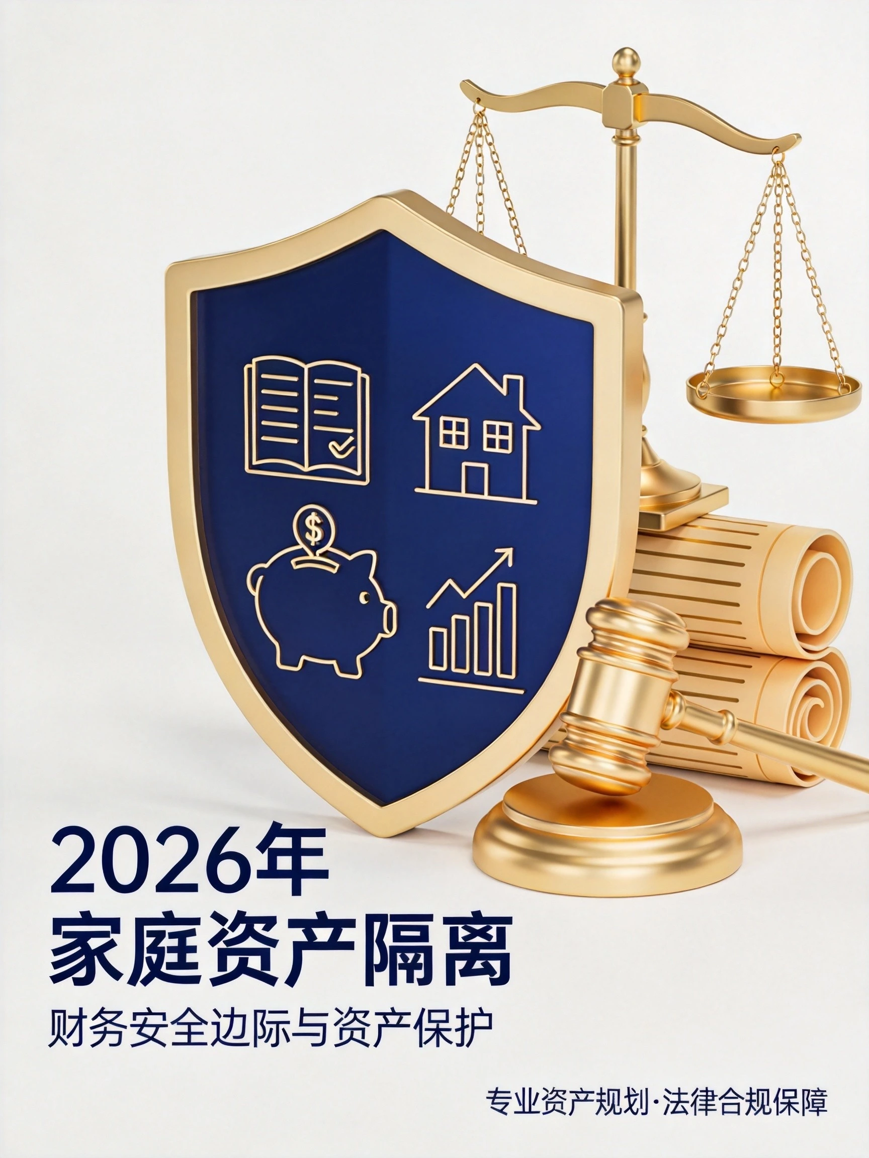 2026年家庭资产隔离与债务风险防范封面，展示资产保护与财务安全边际主题